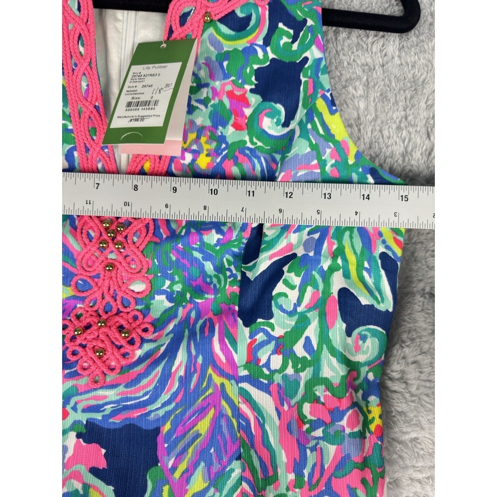 Lilly Pulitzer Exotic Escapade Indigo V-Neck Shift Dress Sz 0 Ret. $198 - Picture 7 of 7